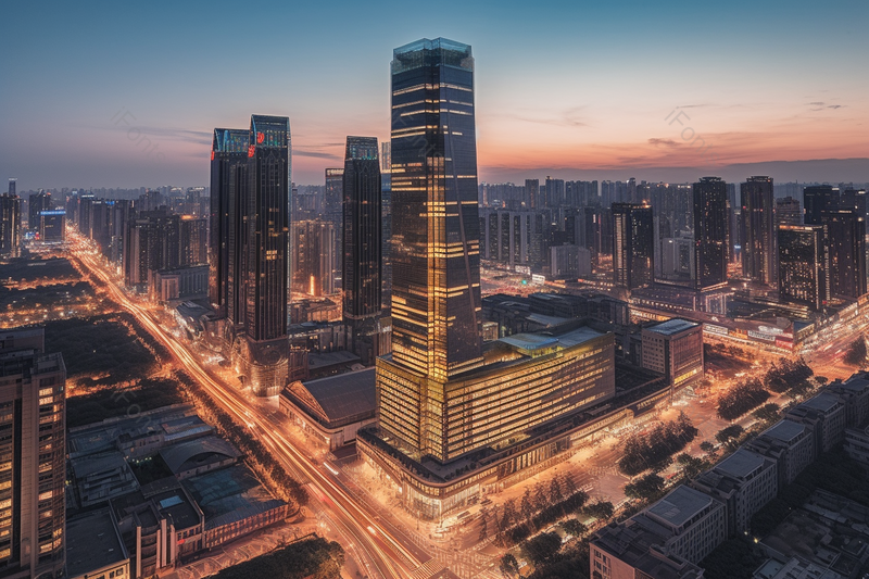 夜晚灯光初上华丽的城市风光,高清,摄影图,摄影图片,图片大全,摄影图免费下载